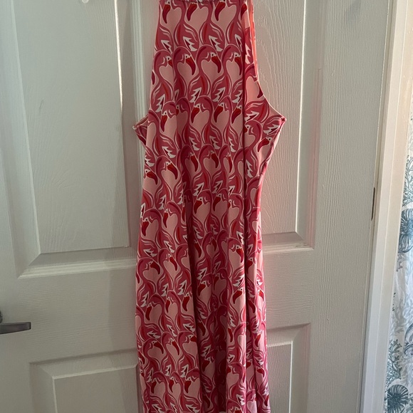 Versona Pink Flamingo Print Dress - Picture 2 of 4